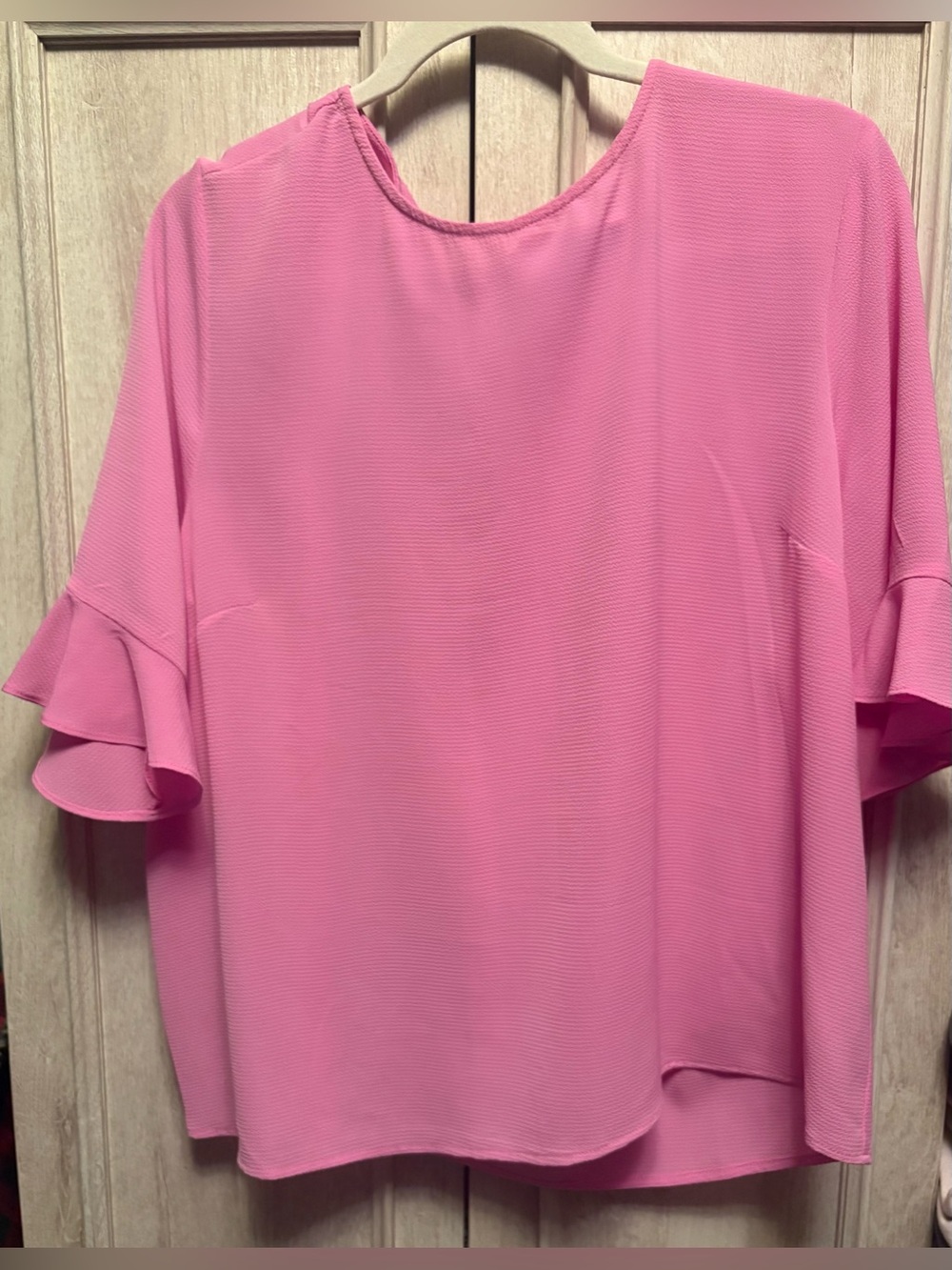 CeCe Soft Pink Layered Ruffle Sleeve Blouse Size XL